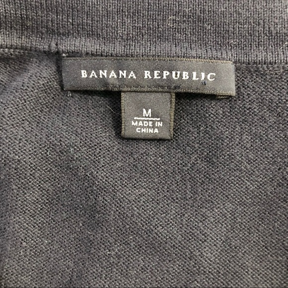 Banana Republic beaded front cardigan hook and eye closure dark navy 100% cotton - Picture 6 of 9